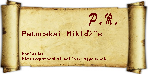 Patocskai Miklós névjegykártya